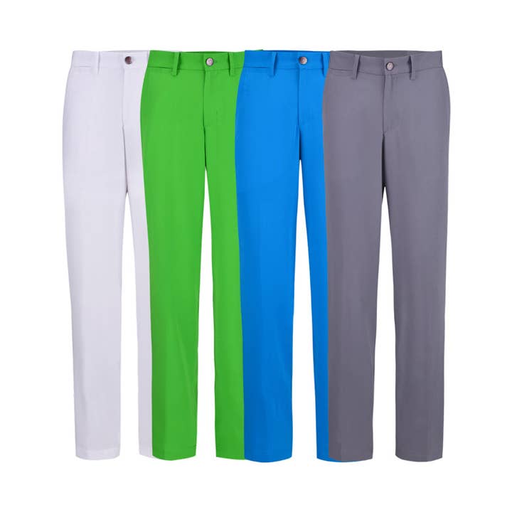 Calças de golfe elásticas masculinas por atacado de Qing Dao Lai Si Ma Te Fang Zhi You Xian Gong Si