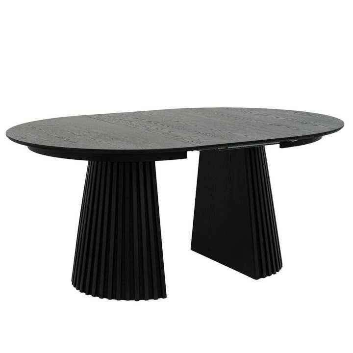 Furnhouse - Venta al por mayor Mesas auxiliares - Mesa de comedor redonda extensible Svendborg ø120/220 cm - Roble negro4