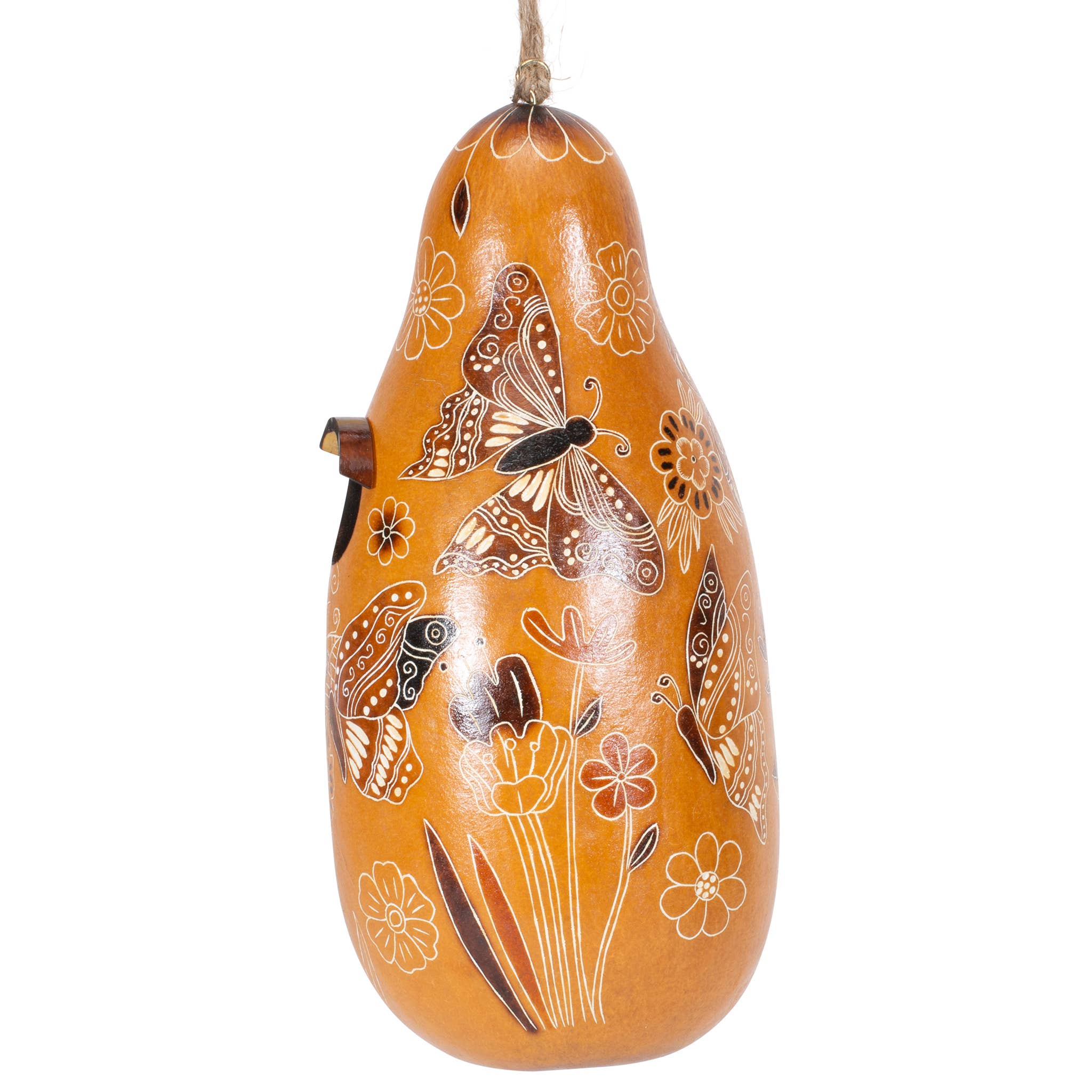 Lucuma Designs – wholesale Fågelholk – Fjäril - Kalebass Birdhouse - Naturligt hantverk2