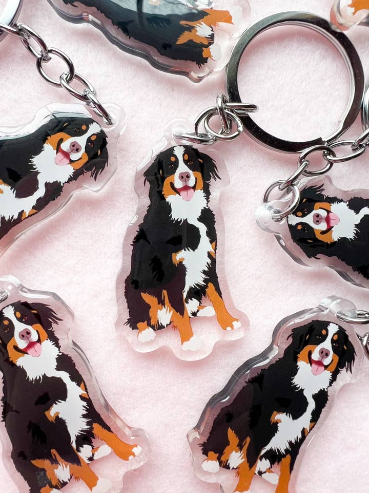Bernese Mountain Dog Keychain for wholesale by Our Cheery Corner