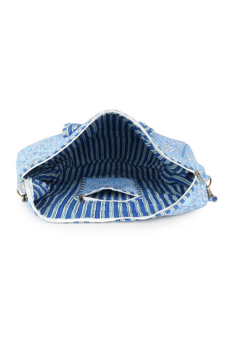 Hi Handmade - Wholesale Weekender Bag - Women's - Cotton Duffle Bag - Blue Lily3