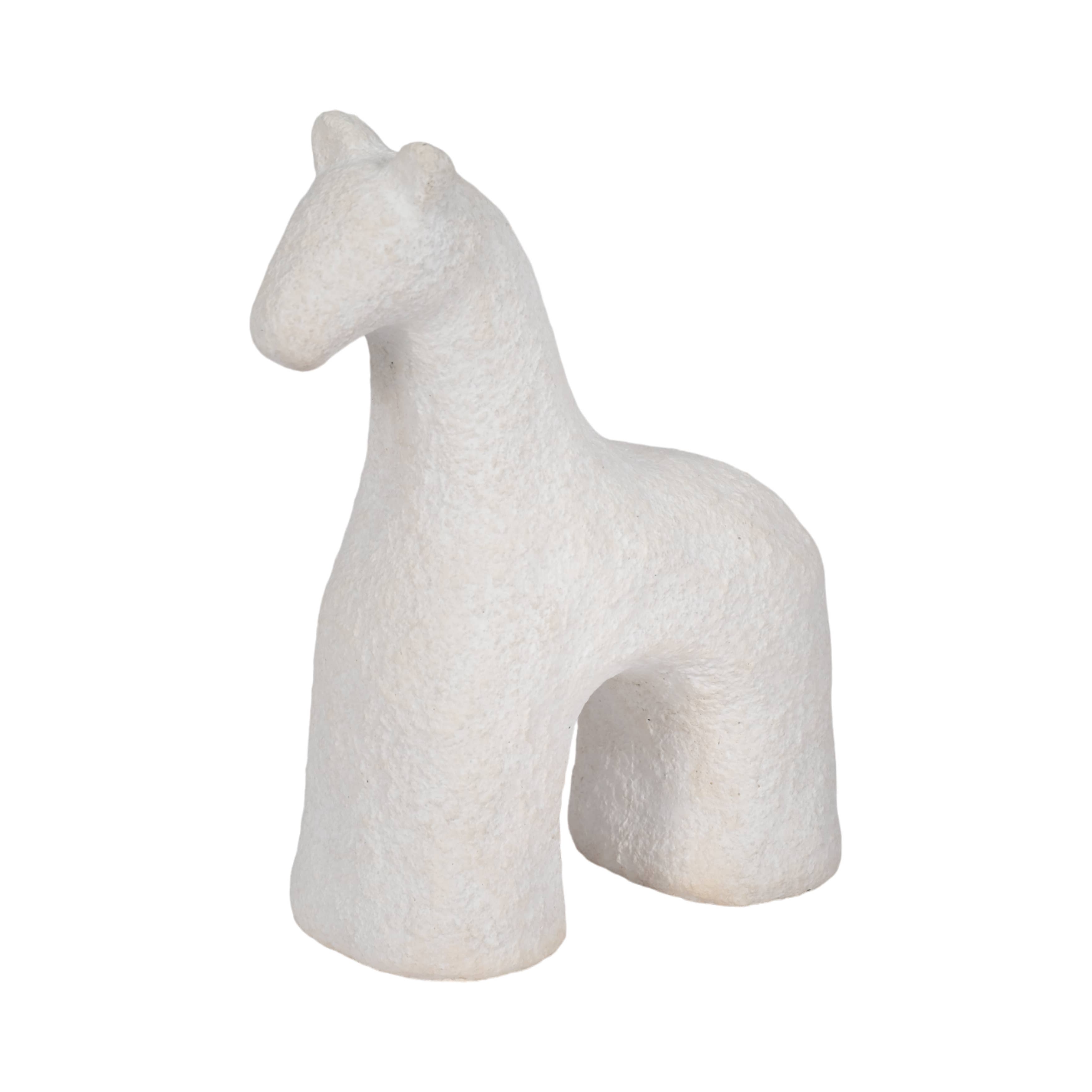 Sagebrook Home - Wholesale Decorative Figurine - Ceramic Modern Textured Solid Horse Figurine - White, 7 in.6