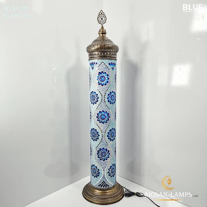 Mosaic Lamps - Wholesale Floor Lamp - 140 cm Turkish Moroccan Authentic Cylinder Mosaic Floor Lamp