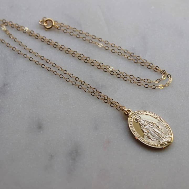 Laalee Jewelry - Venta al por mayor Collares con colgantes/abalorios - Collar grande de oro virgen María, joyería religiosa