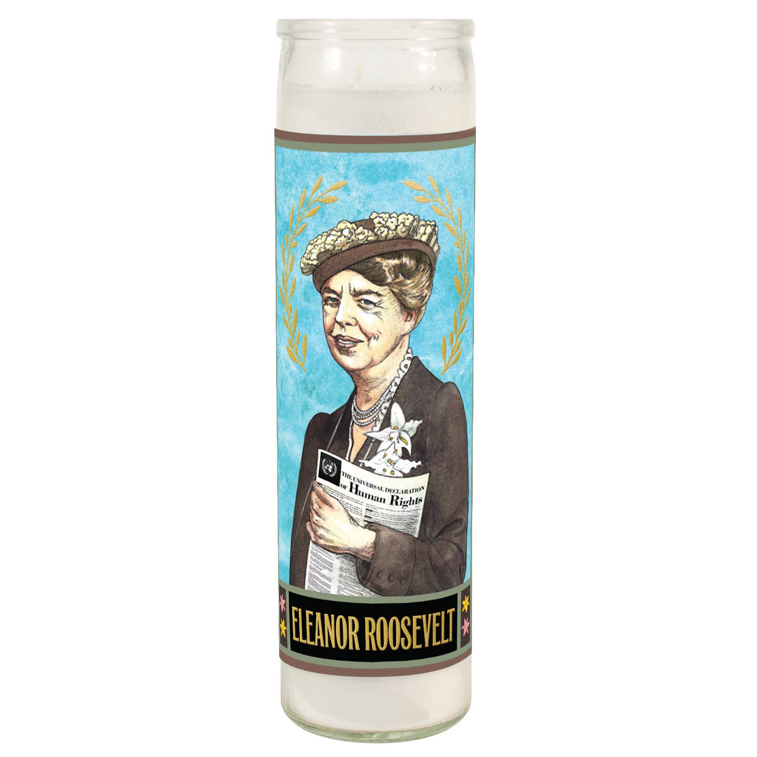Unemployed Philosophers Guild - Wholesale Jar/Filled Candle - Eleanor Roosevelt Secular Saint Candle1