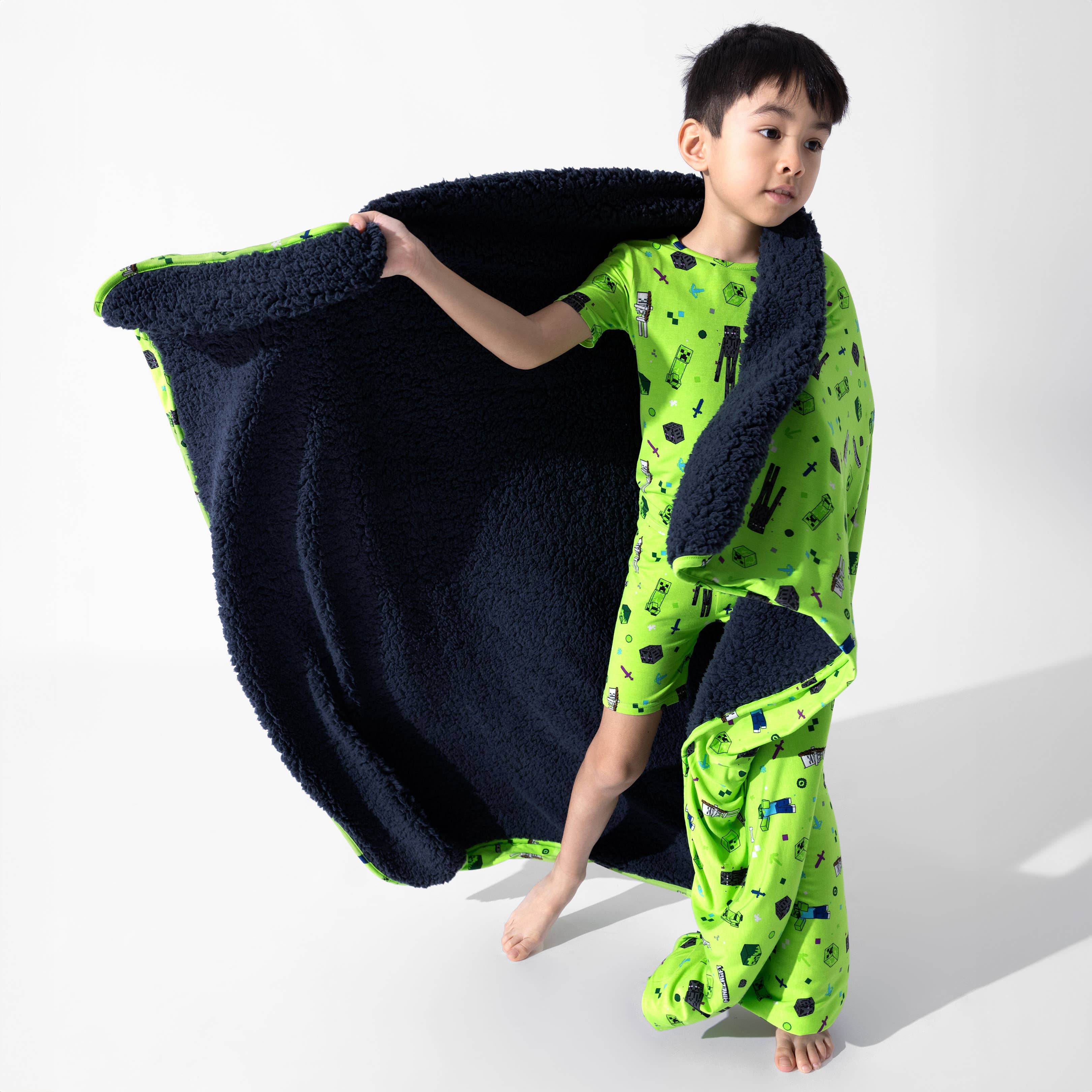 Bellabu Bear – Conjunto de pijama - Crianças por atacado – Conjunto de Pijama Curto Infantil Minecraft Mob Squad Bamboo9