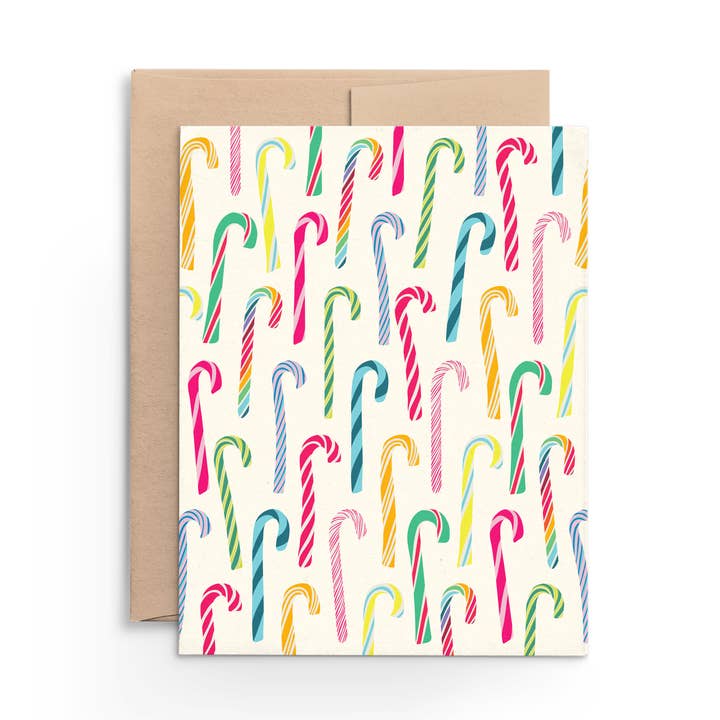 Cartão de Bengalas de Açúcar Arco-Íris por atacado de Happy People Paper Goods