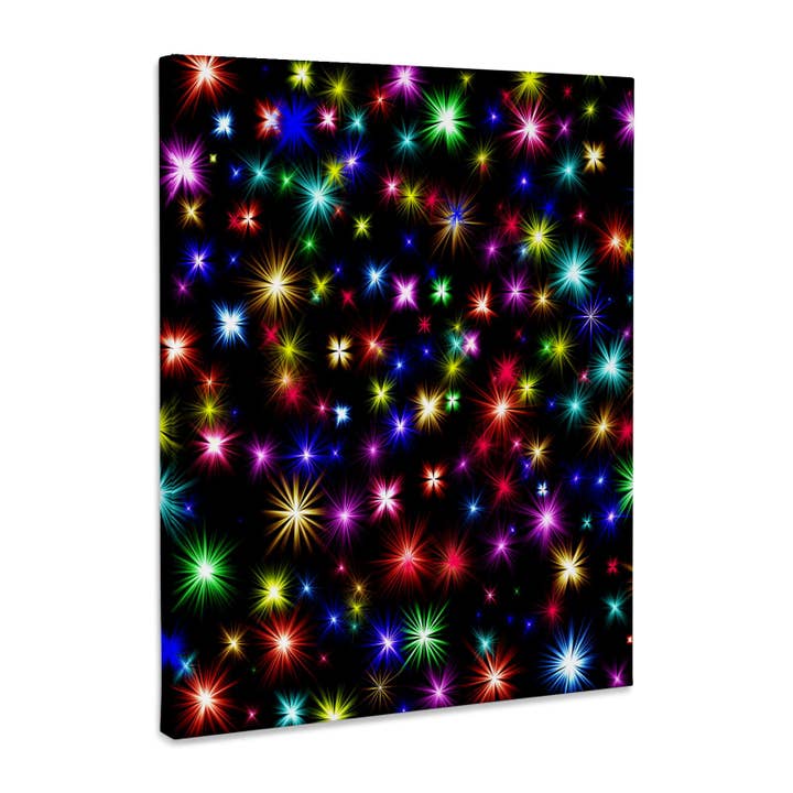 3dRose, Pattern Design of Colorful Stars Fantasy Style, Museum Grade Canvas Wrap for wholesale by 3dRose