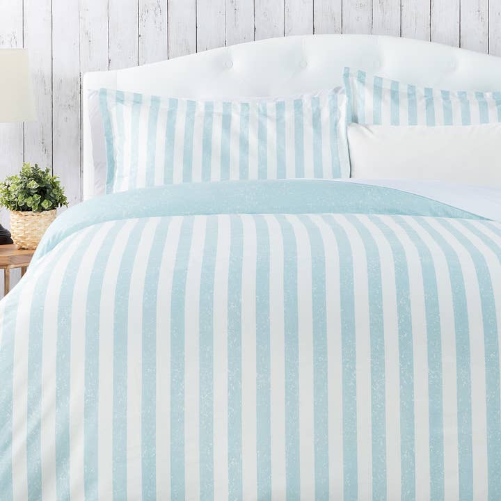Stripe Light Blue Duvet Set for wholesale by Chanasya