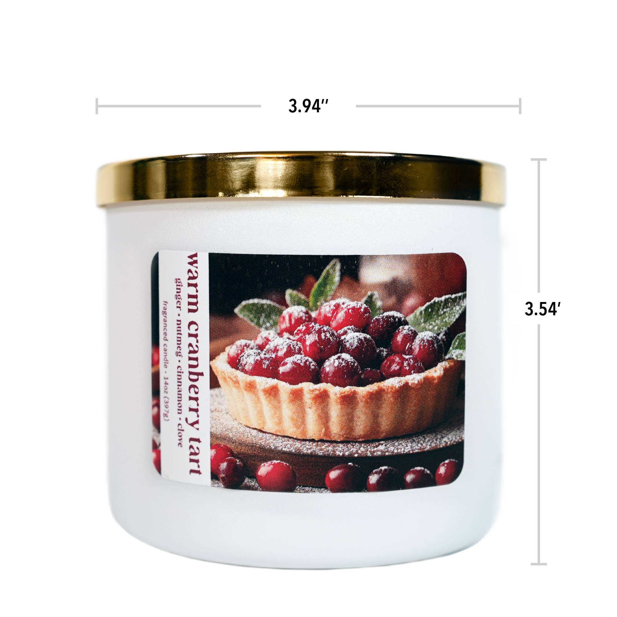 MVP Group International INC - Wholesale Jar/Filled Candle - Warm Cranberry Tart 3-Wick Jar Candle, Soy Blend Wax, 14oz3