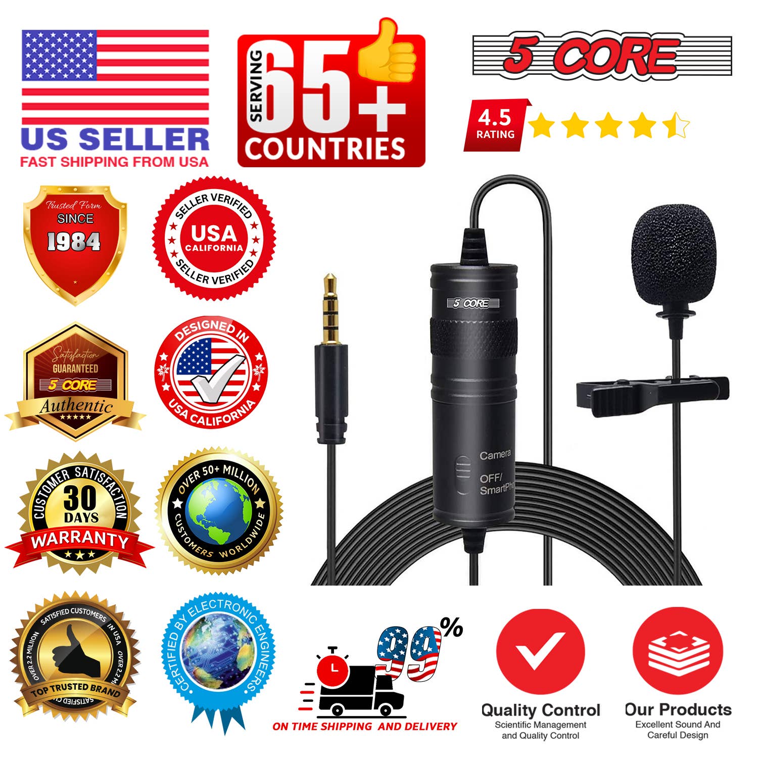 K Cube Inc - Wholesale Musical Instrument - 5 Core Lavalier Microphone Clip On Mic Lav Lapel Microfono10