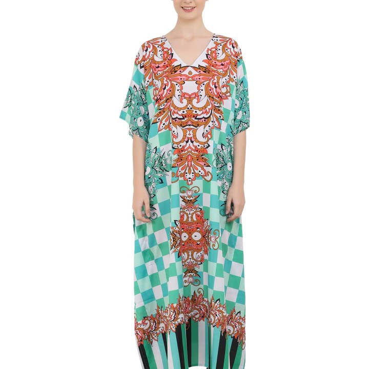 Women Long Kaftans Summer Holiday Dress 6 Colors S-3XL for wholesale by Muqeem & Brothers