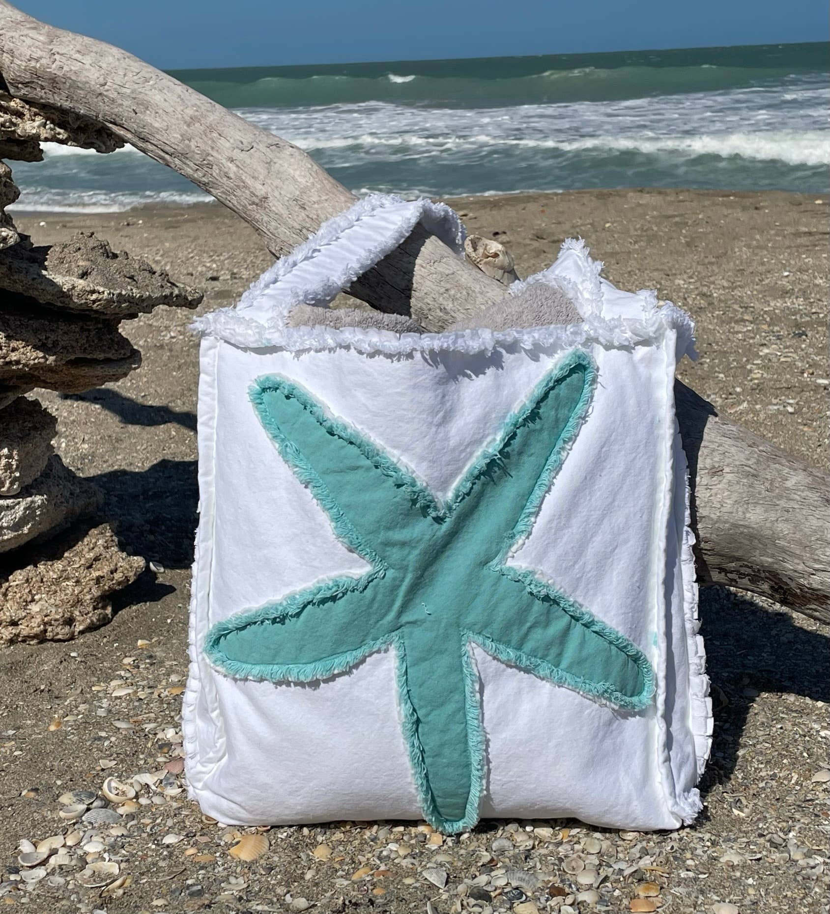 Sandy by the Sea Designs – Saco de praia por atacado – Bolsa de Praia Estrela-do-Mar Coastal5