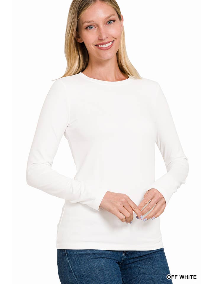 42POPS - Wholesale Knit Top - Women's - ,.0731 Microfiber Long Sleeve Tee SI-2490529