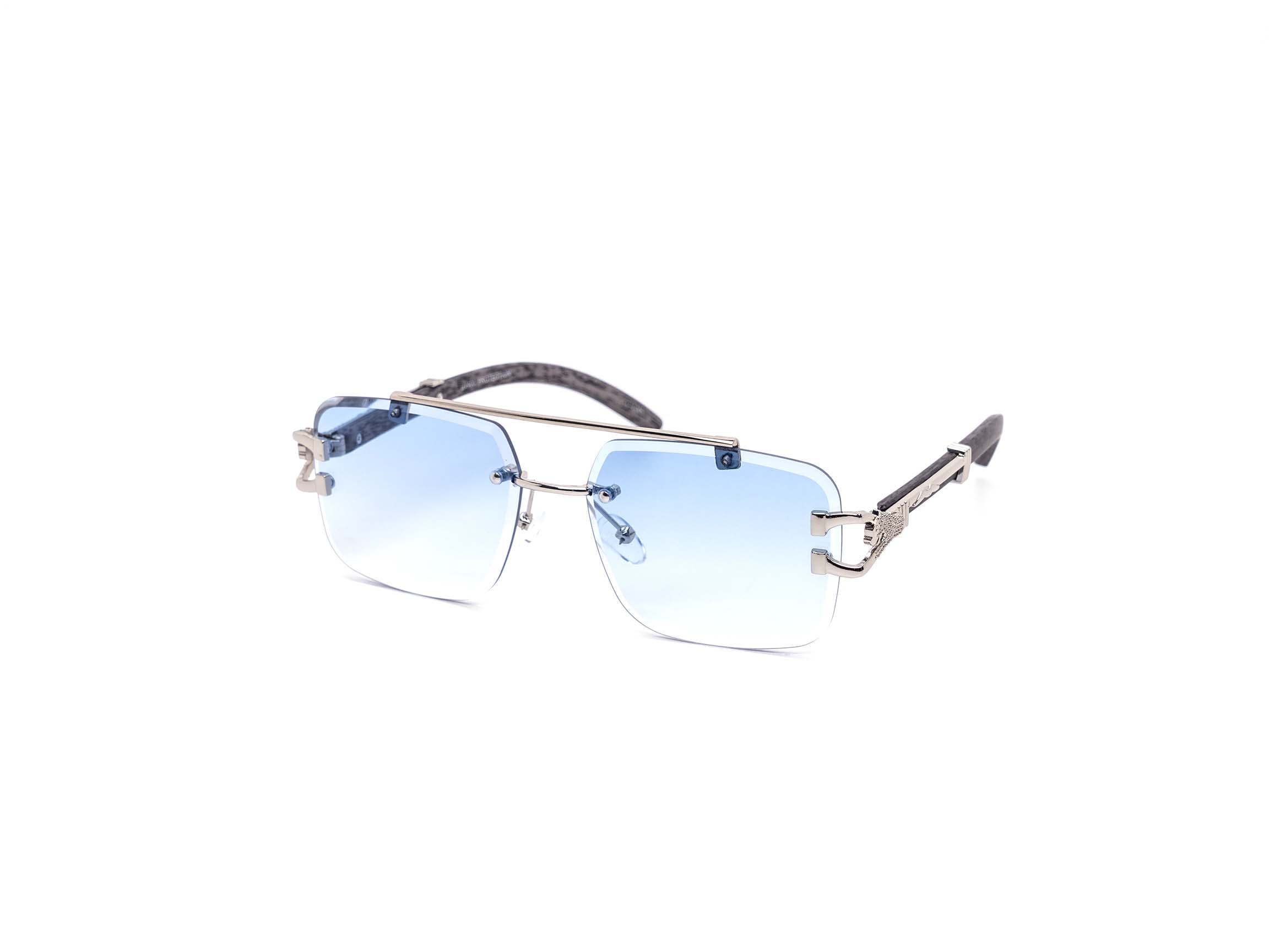 Still Friday - Wholesale Sunglasses - Women's - Chic Rimless Gradient Snake Miter-cut Aviator Sunglasses9