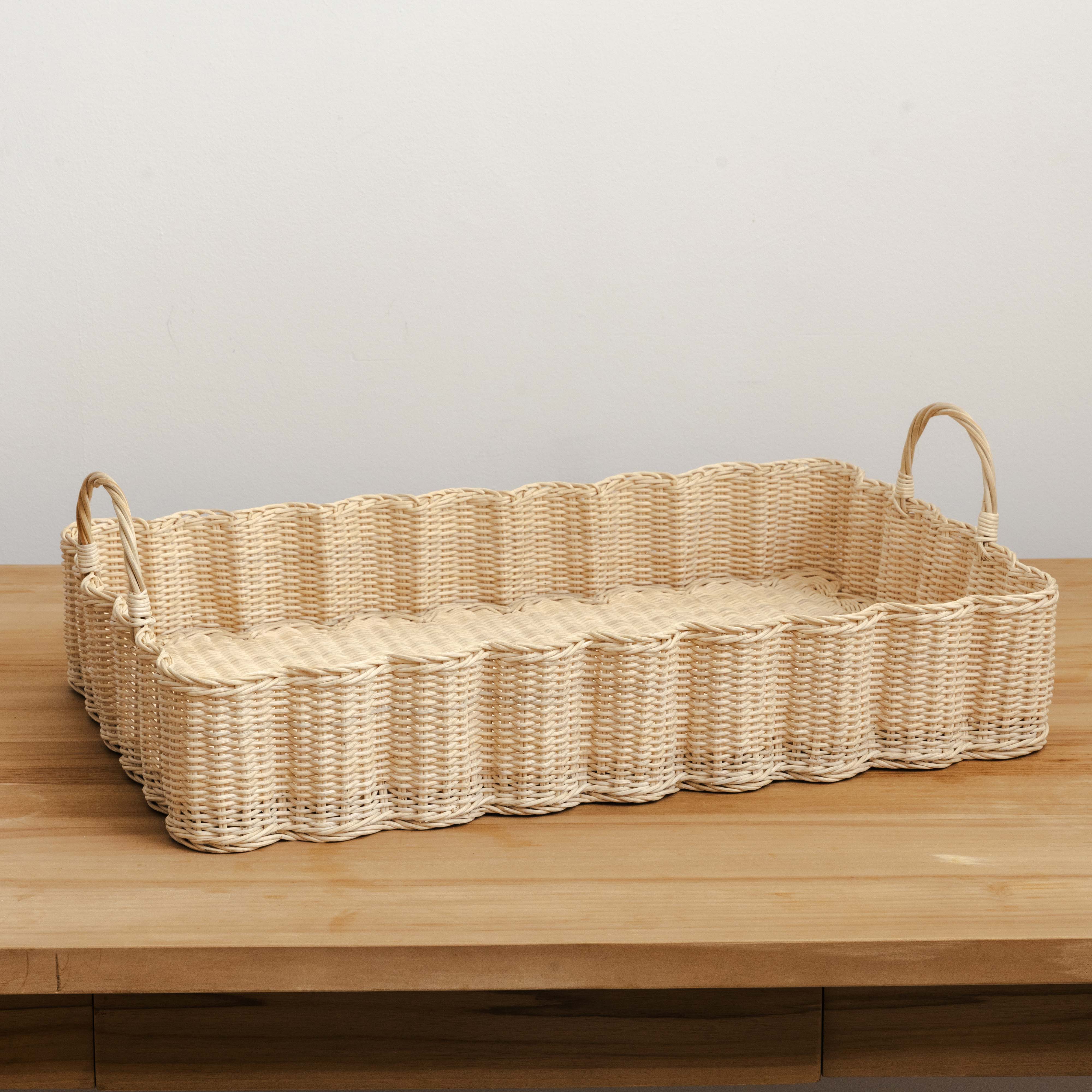 Hastshilp - Wholesale Decorative Tray - Big Wavy Tray (Natural)3