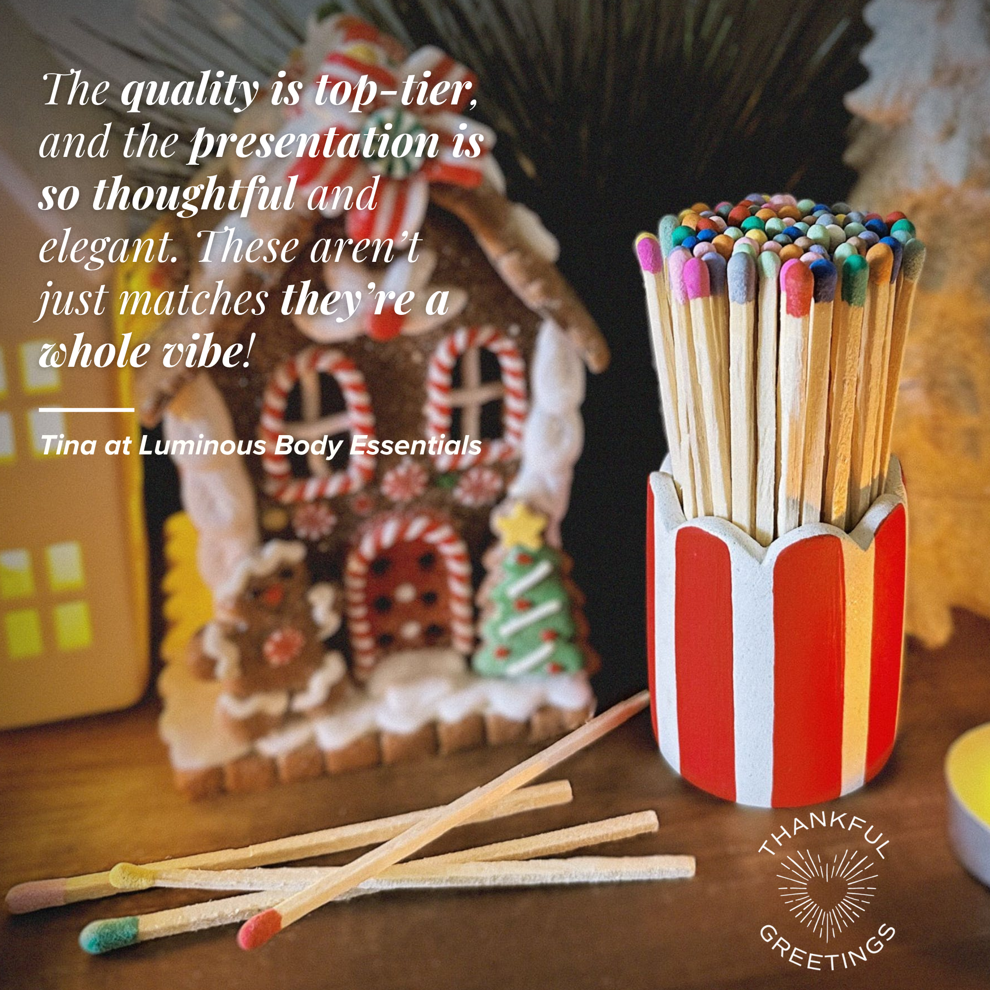 Thankful Greetings - Wholesale Matches - 4" Matches - sets of 500s Bulk / Loose / Raw9