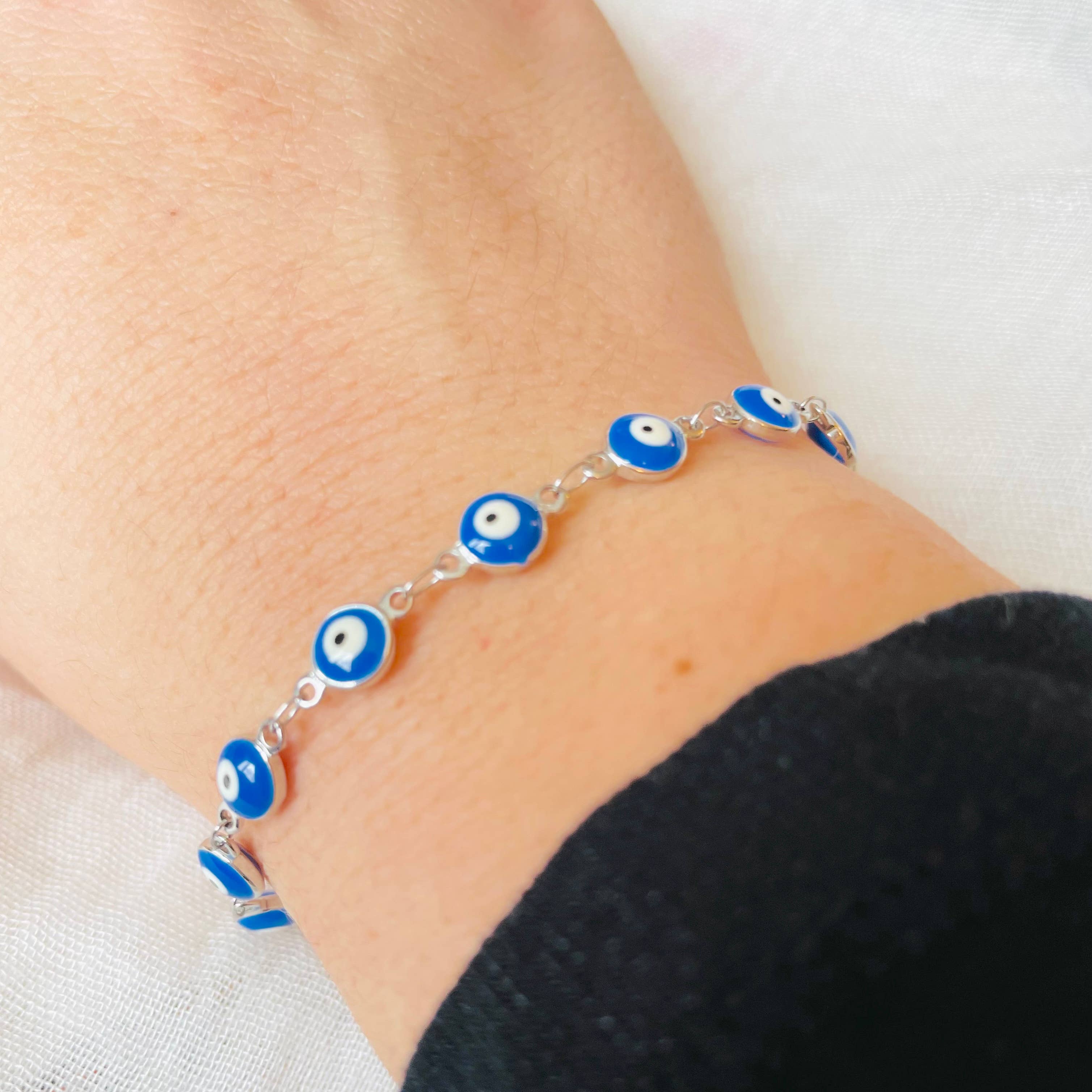Blueyejewelry - Wholesale Charm/Dangle Bracelet - Evil Eye Bracelet - Tarnish-free Blue Eye Bracelet 7