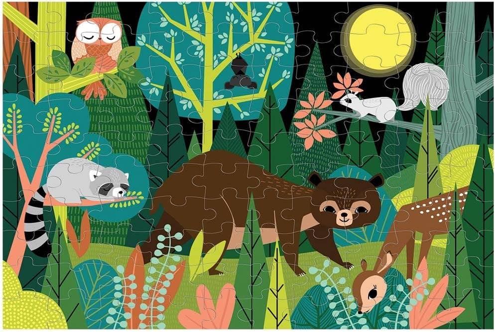 Chronicle Books - Wholesale Puzzle - Kids - In The Forest Glow In The Dark Puzzle1