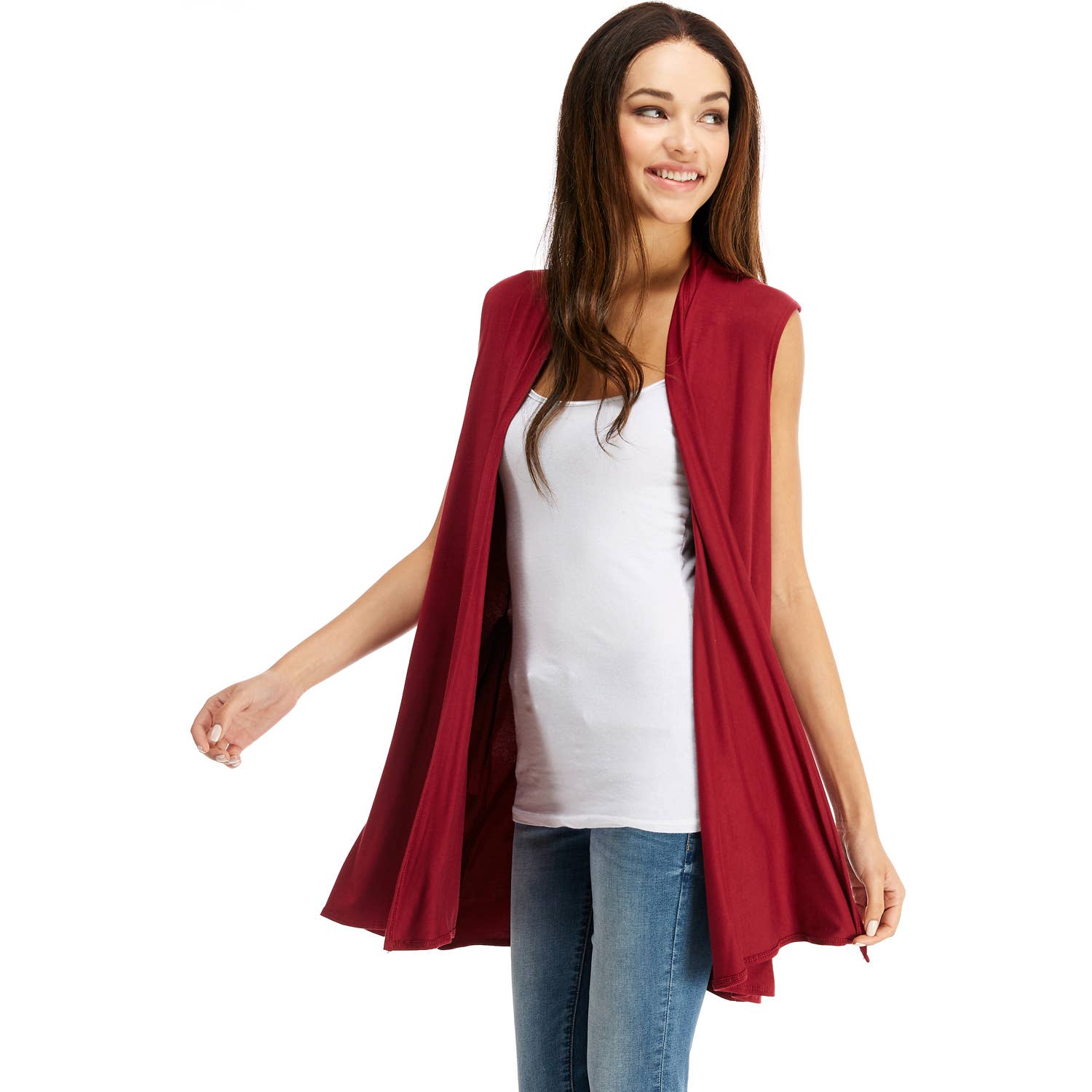 Azules Clothing - Wholesale Outerwear Vest - Women's - Women's Long Sleeveless Vests with Side Pockets'9