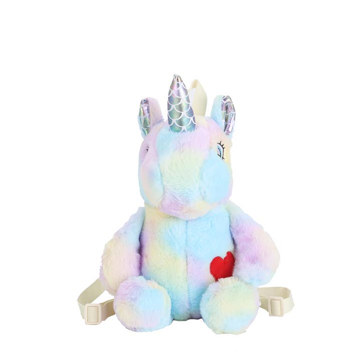 Bewaltz - Wholesale Backpack - Kids - CLOSEOUT! Plushie Heart Unicorn Backpack - Blue 🦄