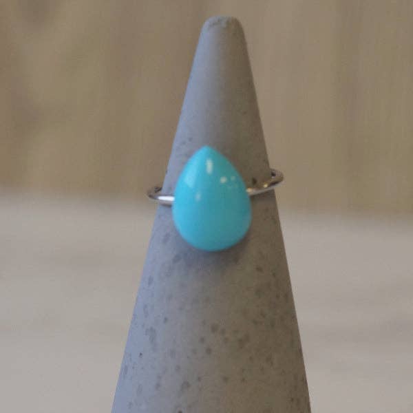 Turkis regndråbe Vintage Lucite Ring for engroshandel hos Lucky Cat