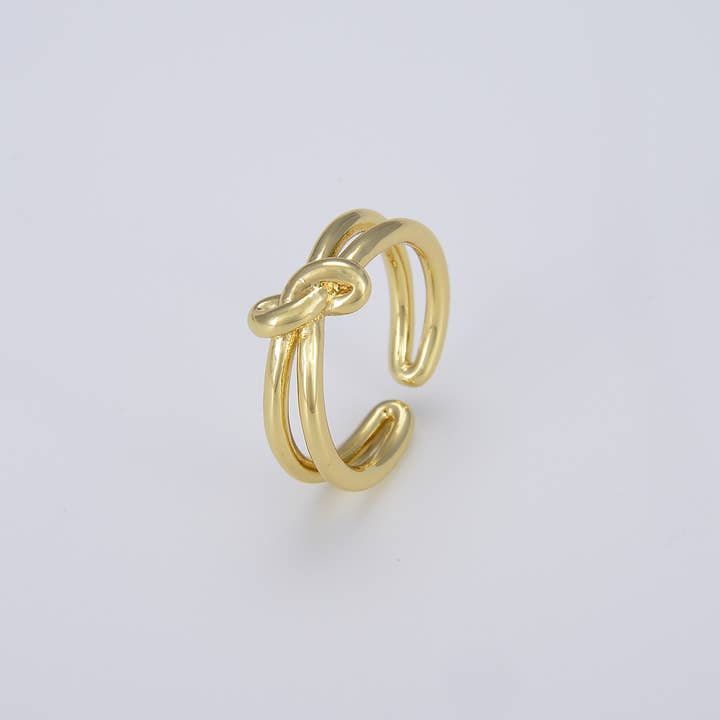 Beads Creation - Wholesale Band/Stacked Ring - Gold Filled Love Knot Statement Ring, 23x21mm, RG0491