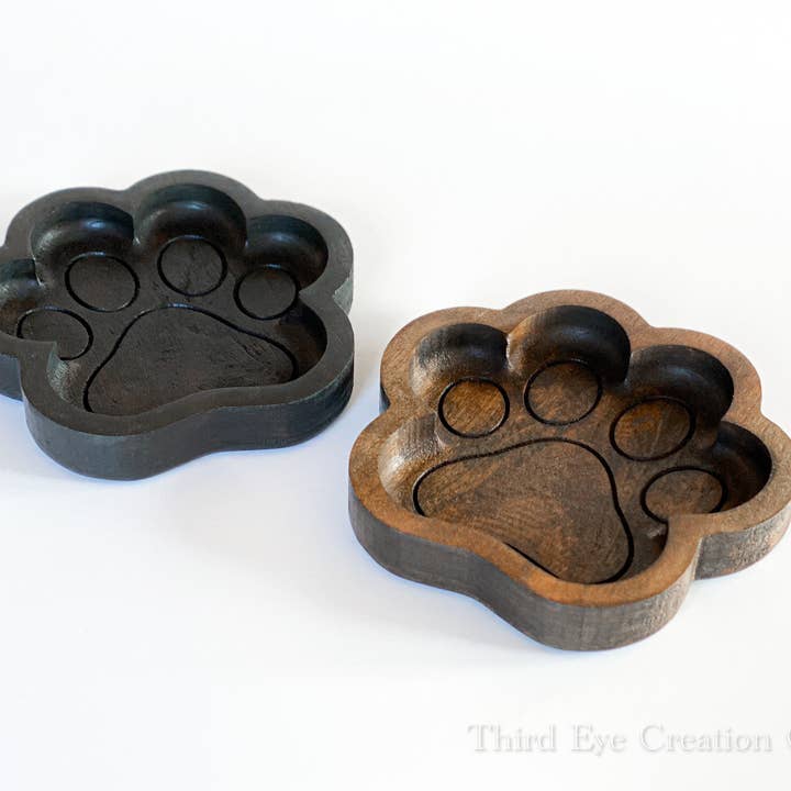 Third Eye Creation Company - Venta al por mayor Bandejas decorativas - Bandeja de madera dura con estampado de patas, bandeja plegable con forma de pata de animal