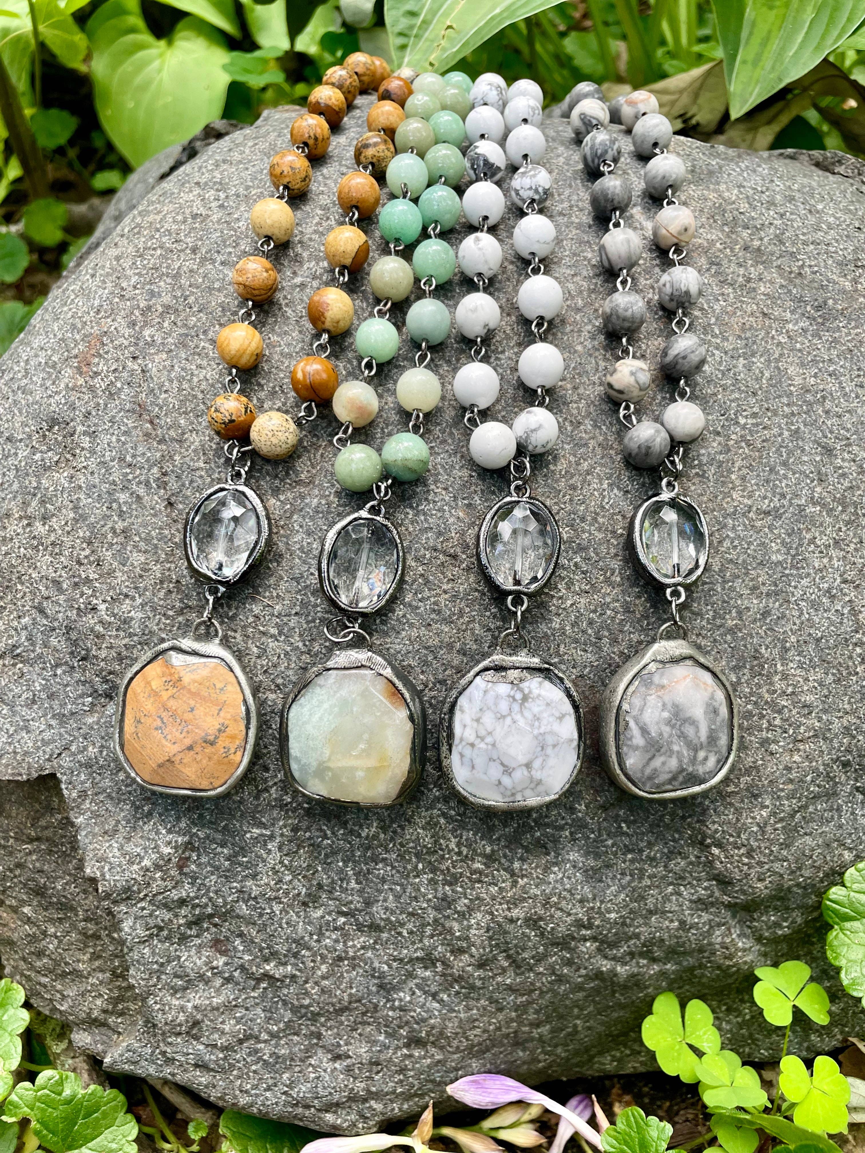 Bohemian Grace - Grace & Grit - Wholesale Pendant/Charm Necklace - Shasta  Soldered Stone and Crystal Necklace.6