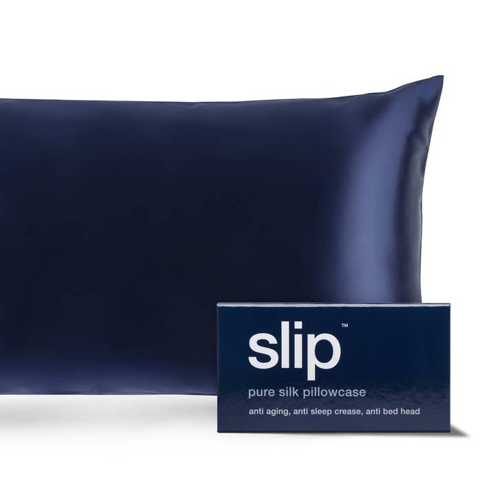 Navy King Zippered Pillowcase for wholesale by Slip