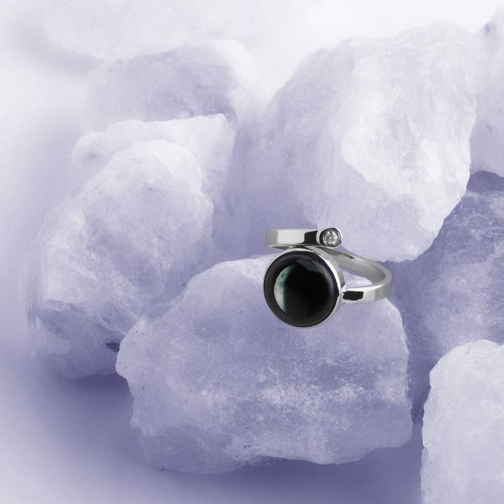 Moonlight by Moonglow Jewelry – Anel de cocktail/declaração por atacado – Anel Espiral Cósmico (6D) da Moonglow Jewelry2