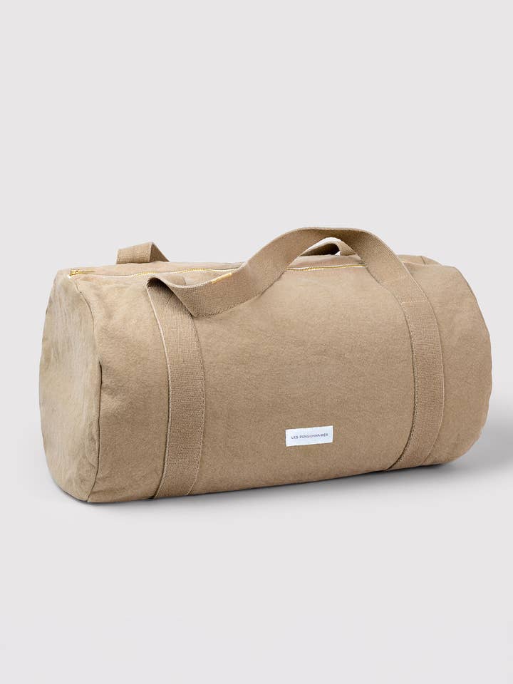 Økologisk bomuldsstof bowlingtaske i sandbeige for engroshandel hos Les Pensionnaires