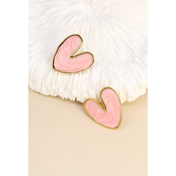 BELLISSIMA BIJOUX - Wholesale Dangle Earrings - Asymmetrical Heart Earrings – Colored Enamel5
