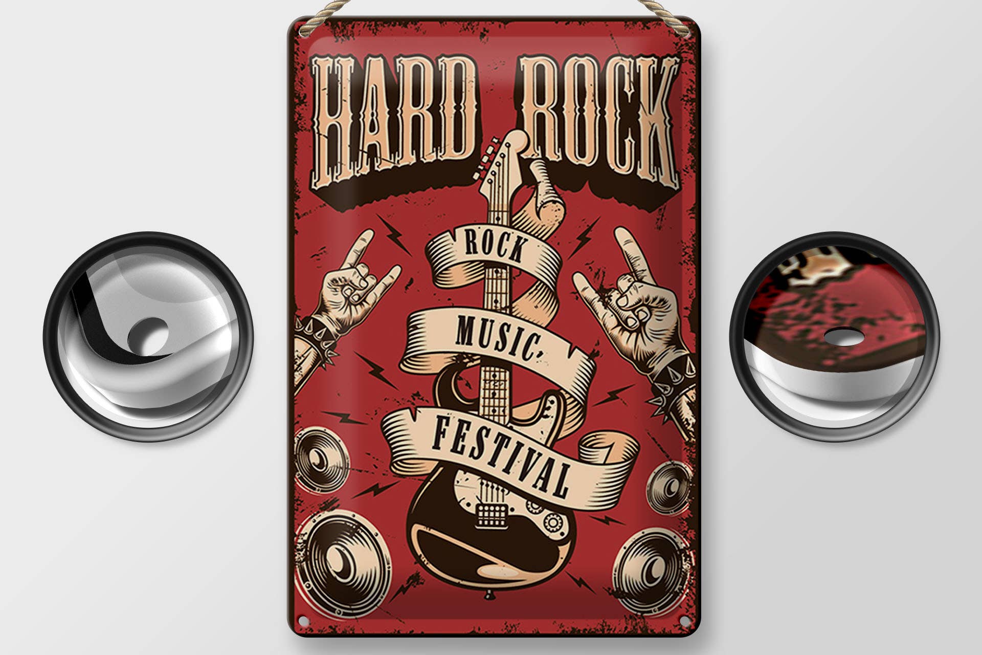 Femer - Vente Pancarte - Plaque en étain rétro 20 x 30 cm Festival de musique hard rock1