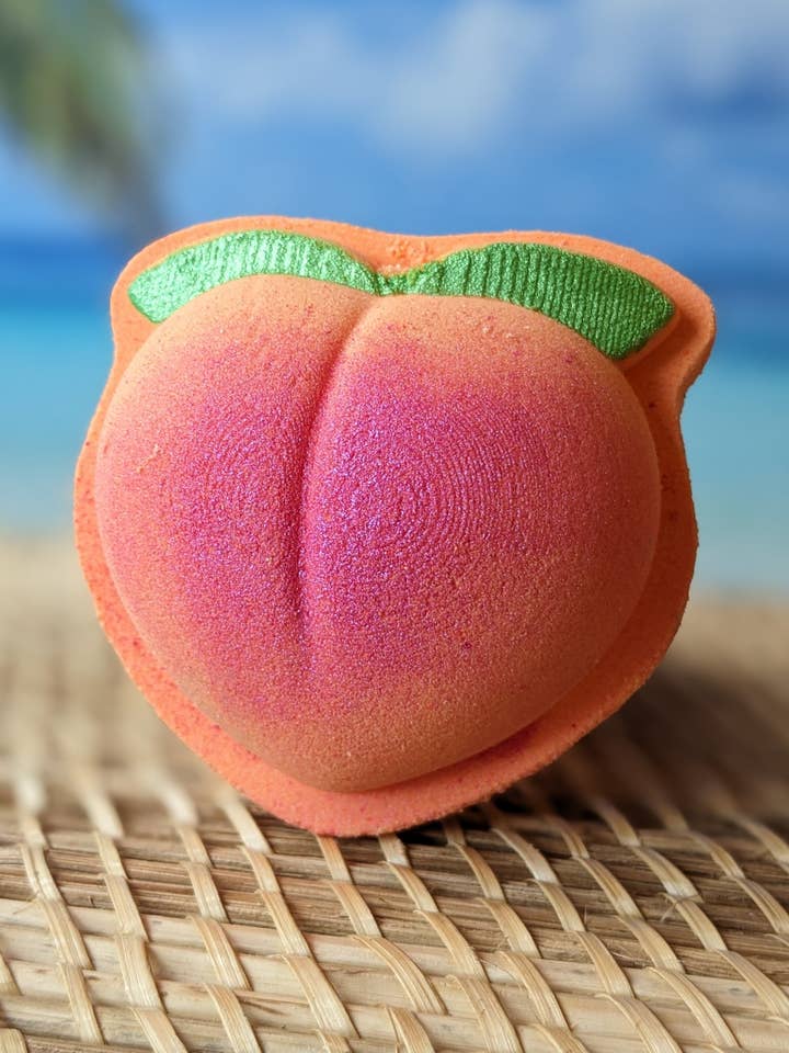 Just Peachy Bath Bomb for wholesale by Beachy Bubbles Bath Co