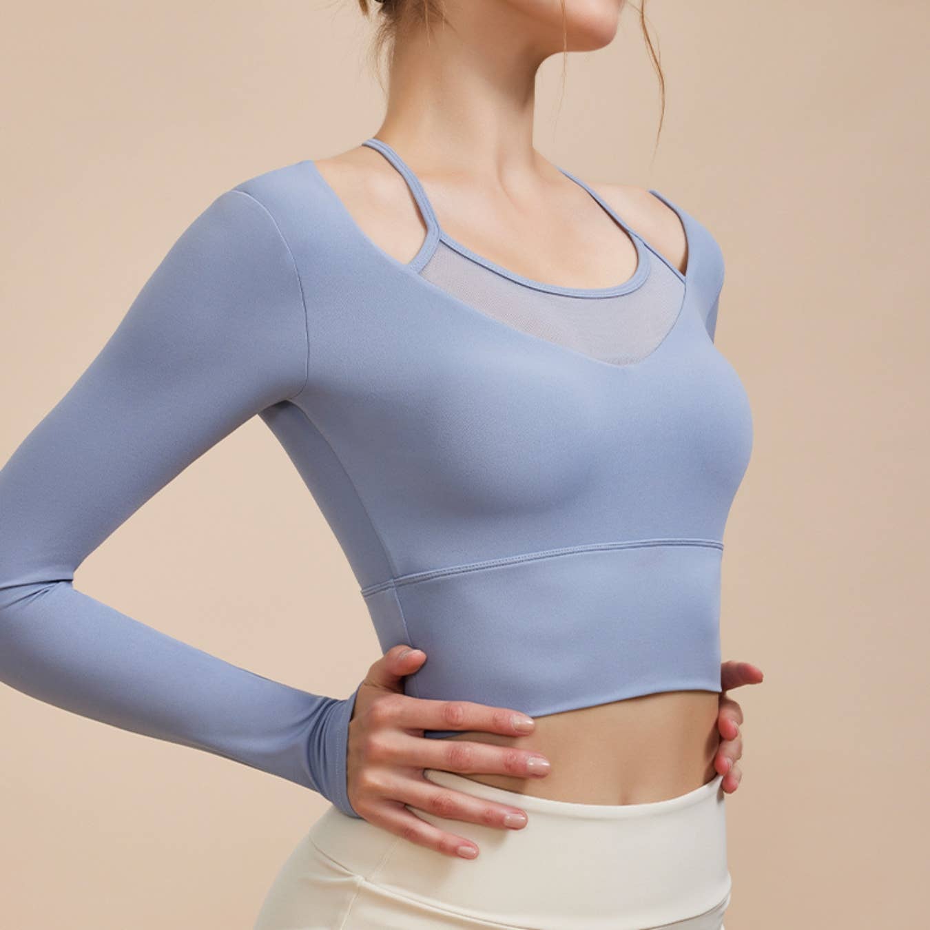 LAZYDAISYSWIMWEAR – wholesale Träningskit – dam – EleganceSwirl Mesh Overlay Sporttopp0