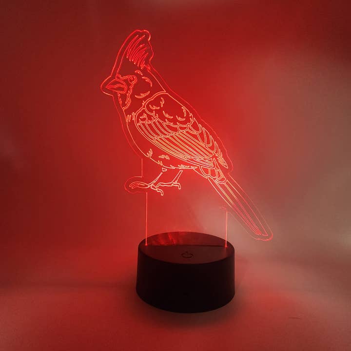 Lampe LED Cardinal | Red Bird Light | Cadeaux pour les ornithologues pour la vente par The 308 Collective