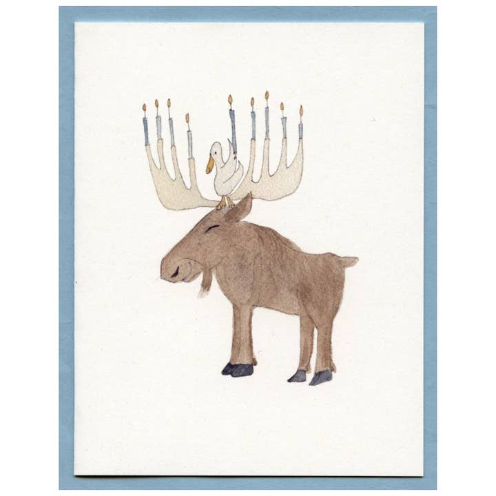 Moose Hanukkah blankt kort for engroshandel hos Zucchini Fish