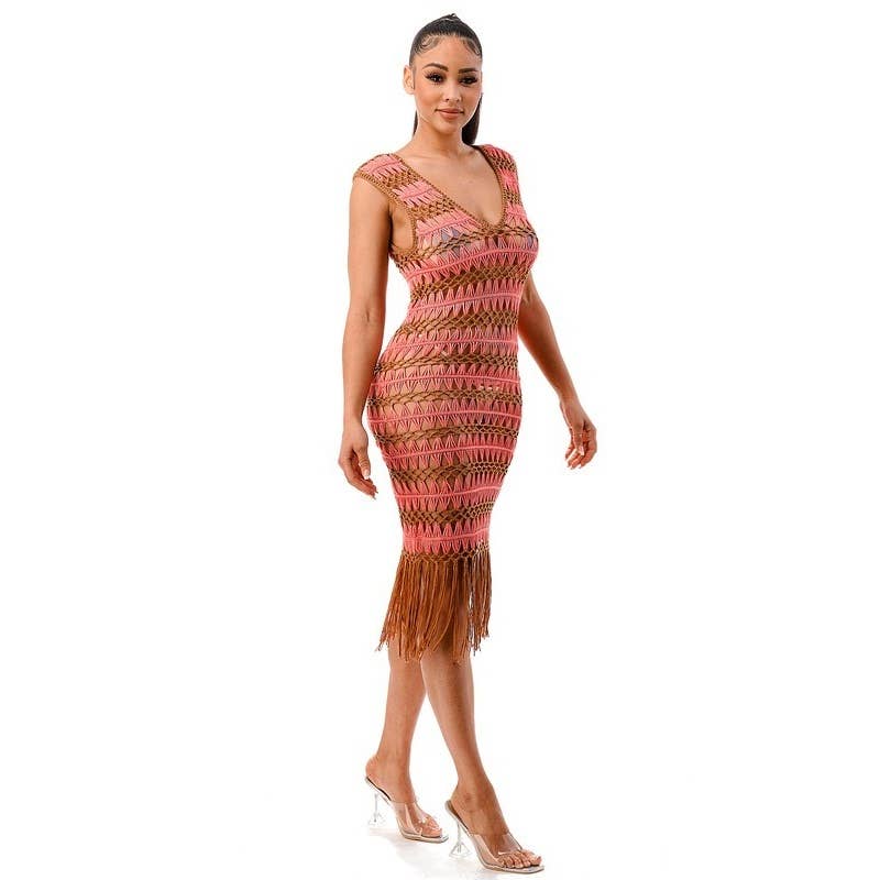 DORCAS - Vente Robe – femme - Robe midi en crochet6