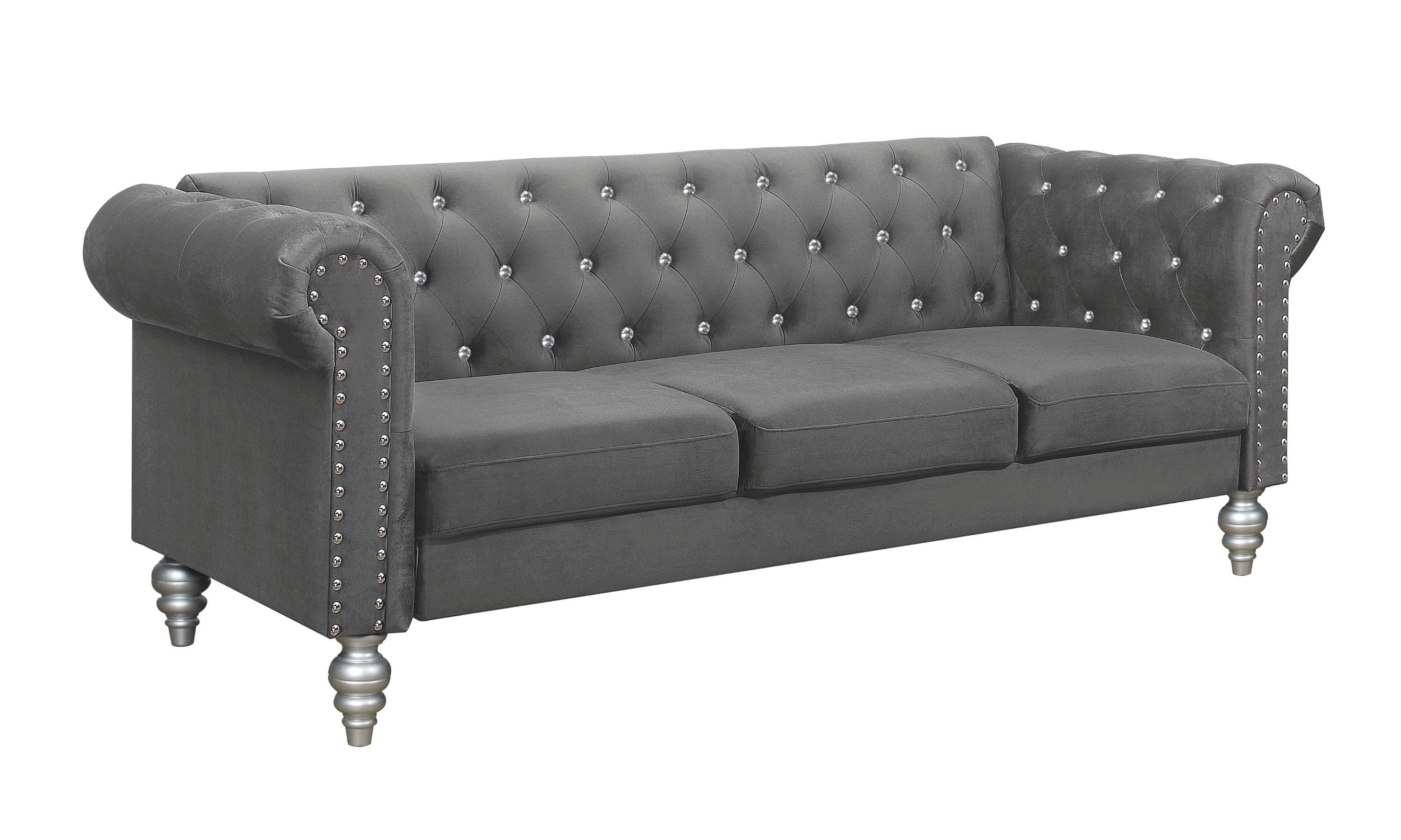 Home Design - Wholesale Sofa - Emma Velvet Rolled Arm Chesterfield Sofa4