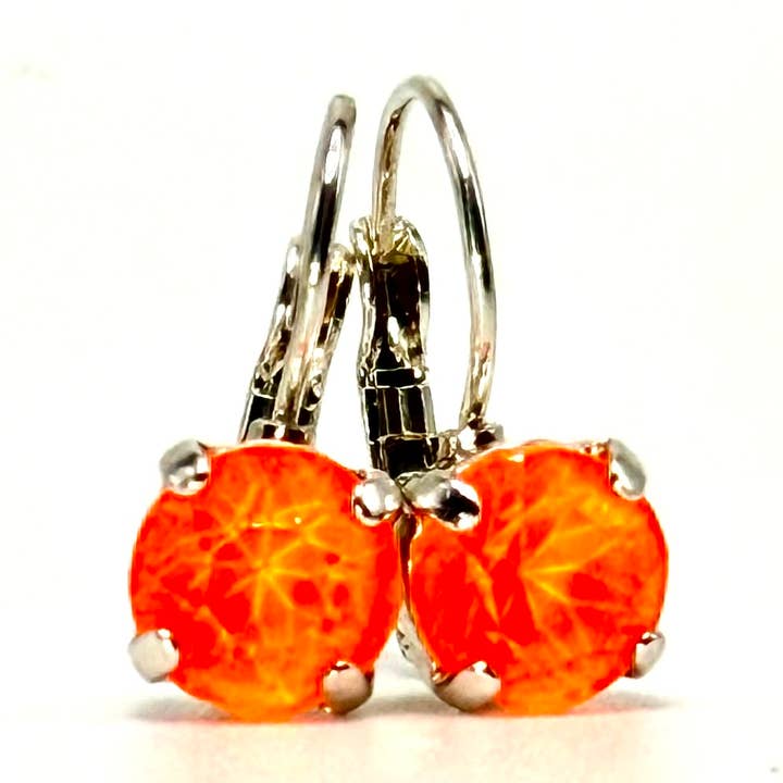 Boucles d'oreilles en cristal, boucles d'oreilles orange, boucles d'oreilles scintillantes pour la vente par Heartmade Jewelry