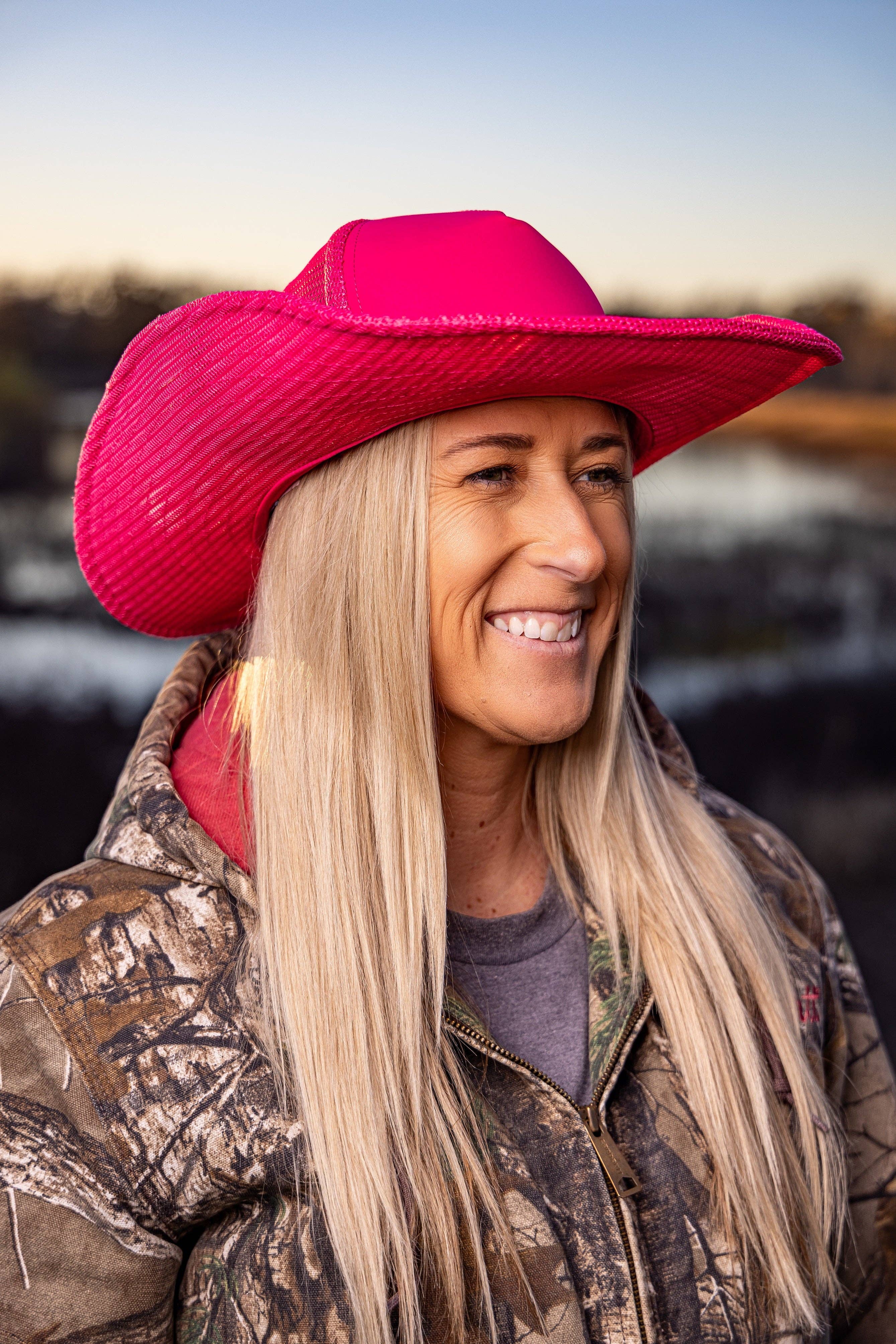 Cowboy Snapback - Wholesale Trucker Hat - Unisex - HOT PINK COWBOY SNAPBACK: 5 PANEL - BLANK1