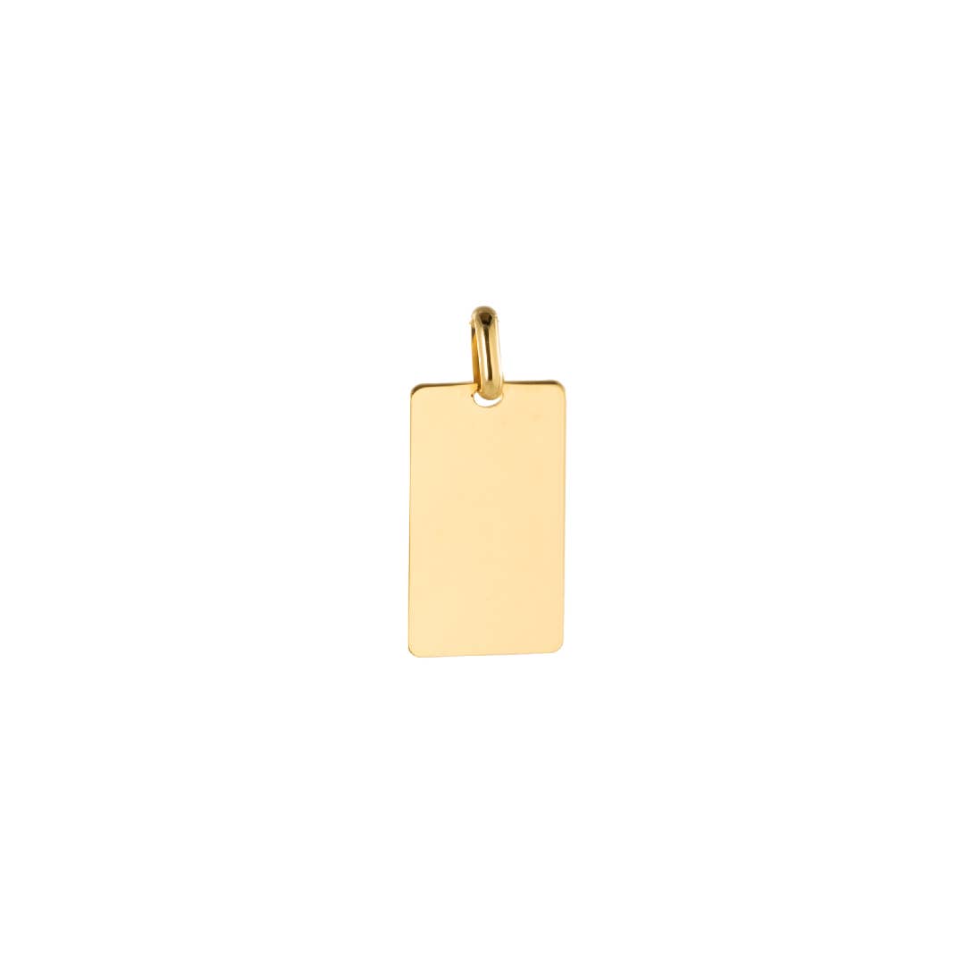 Bijoux Fabrication Française - Wholesale Individual Charm/Pendant - Engraving Rectangle Medal - Smooth - Gold Plated - Silver 925 ‰7
