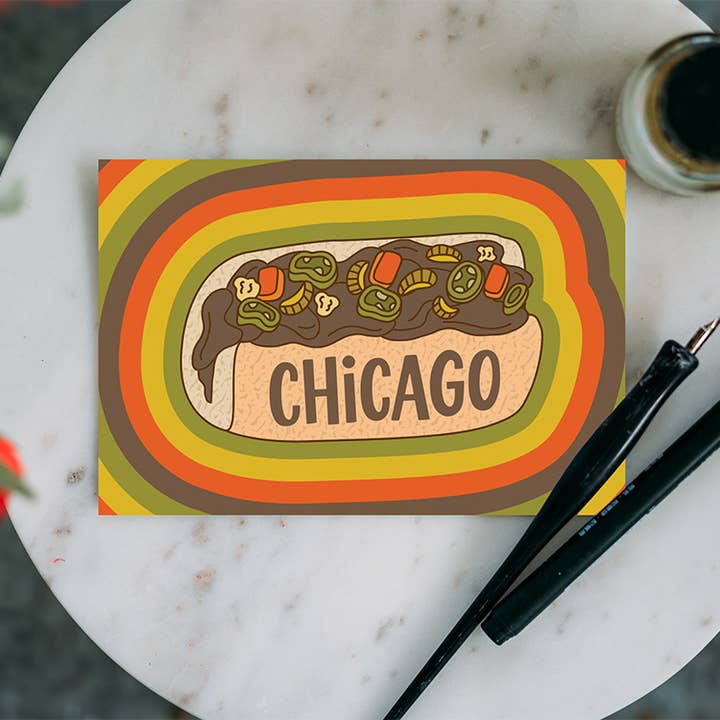 Lettering Works - Wholesale Postcard - Chicago Italian Beef Postcard