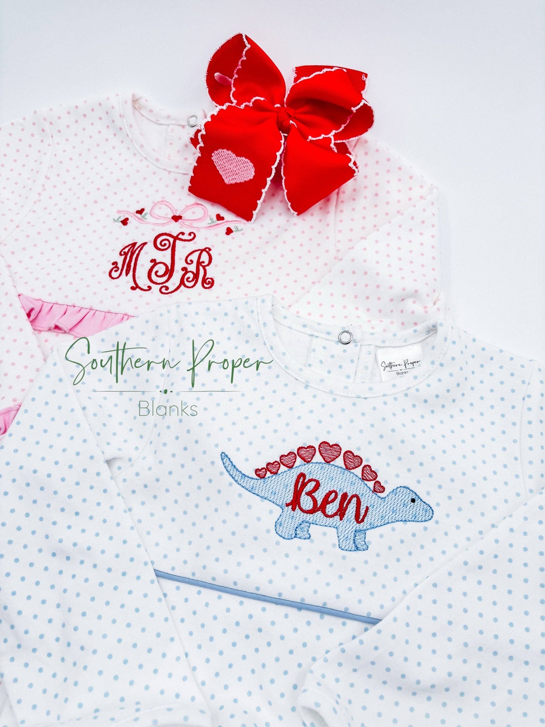 Southern Proper Blanks - Wholesale Jumpsuit - Baby - Romper - Bitty Dot LS2