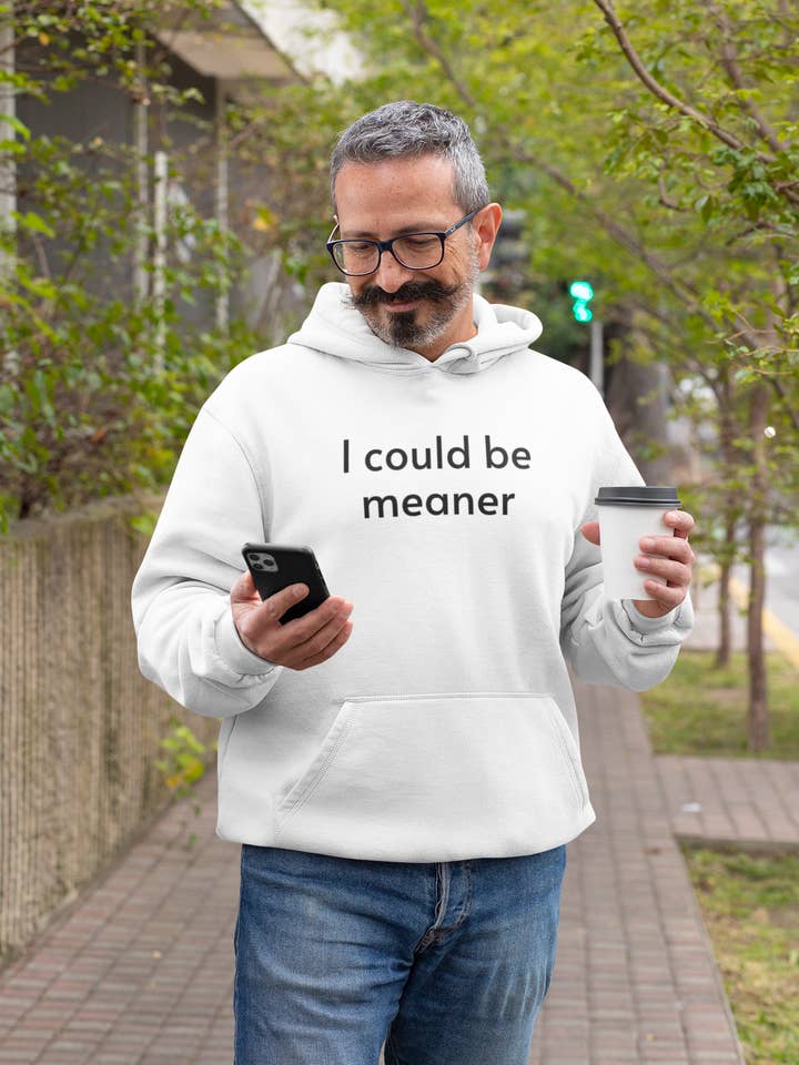 Smart Ass Shirts - Wholesale Hoodie - Men's - I Could Be Meaner - Men's Hoodie4