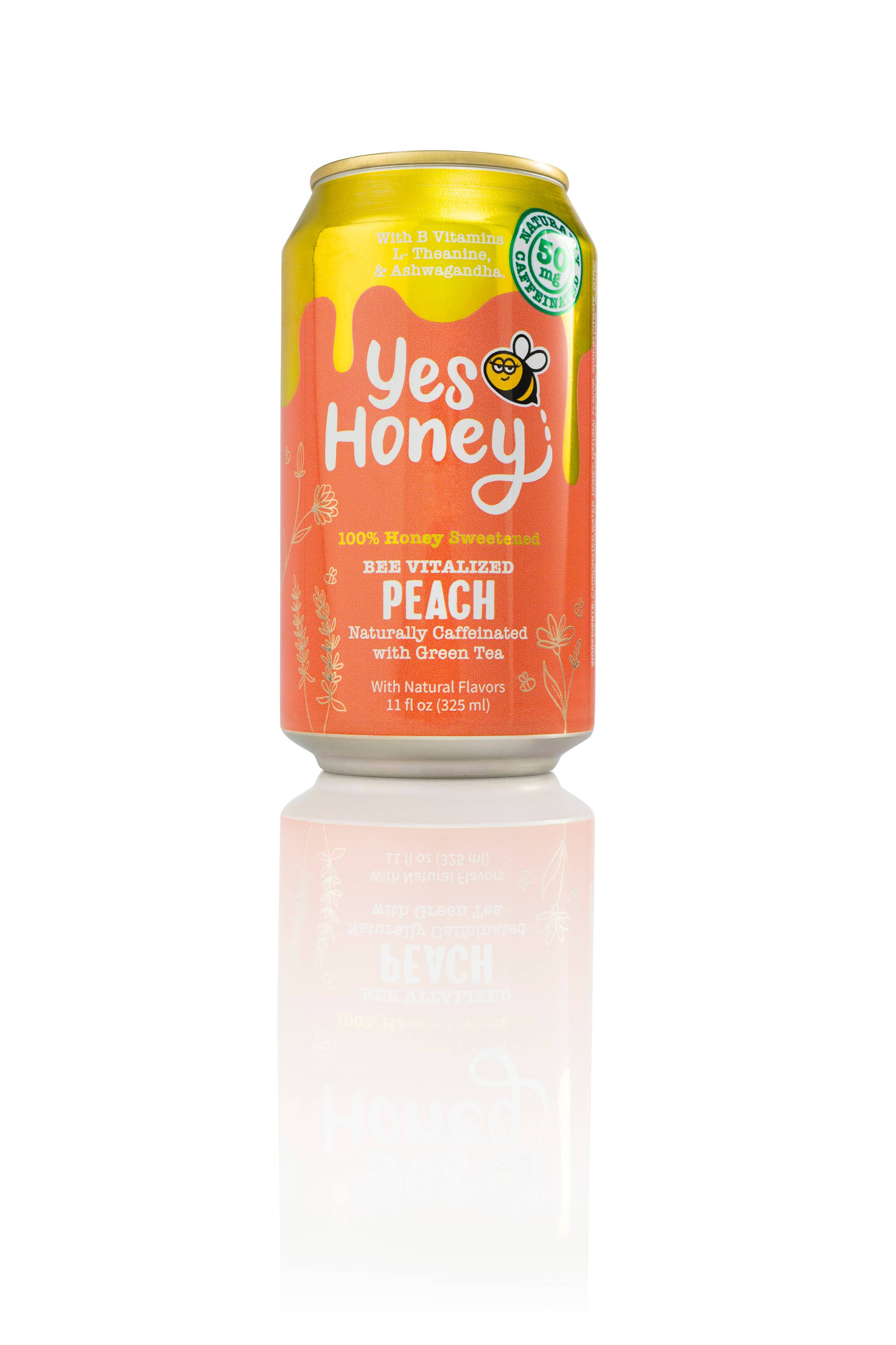 Yes Honey - Wholesale Soda/Carbonated Drink - Yes Honey - 100% Honey Sweetened Soda - Peach Vitality