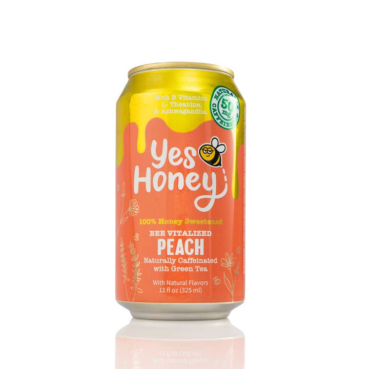 Yes Honey - Wholesale Soda/Carbonated Drink - Yes Honey - 100% Honey Sweetened Soda - Peach Vitality0