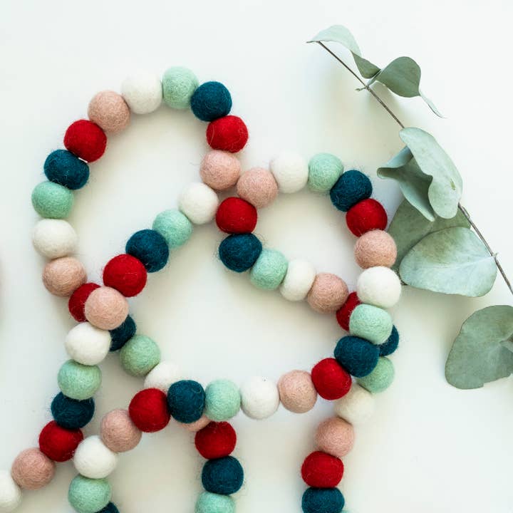 Joy Felts - Wholesale Bunting/Garland - Falalalala Wool Ball Garland