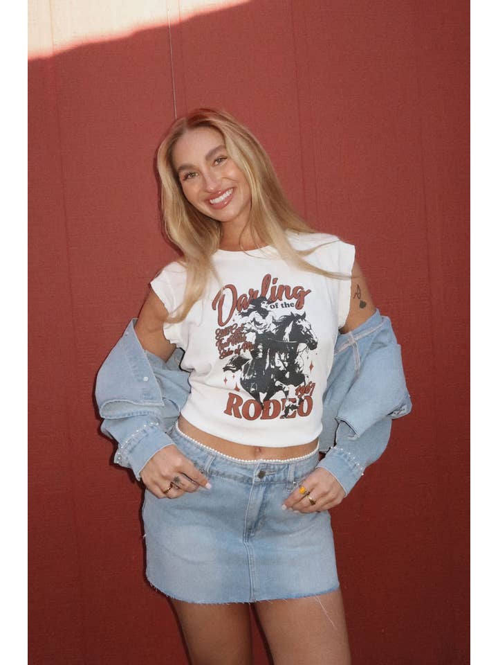 IVORY Darling of the Rodeo Vintage-Wash Graphic Tee for wholesale on Faire